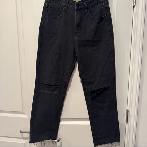 GIANNI BINI Stella black distressed straight leg jeans - Picture 6 of 8